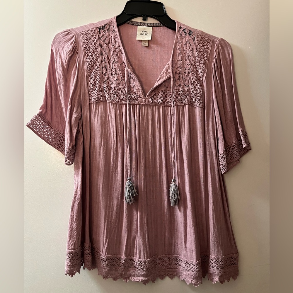Boho Top- Muted Pink